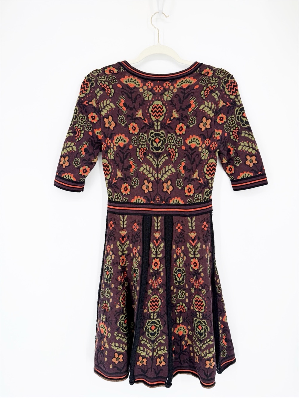 M Missoni Brown Floral Knit Midi Dress Small - Picture 4 of 11